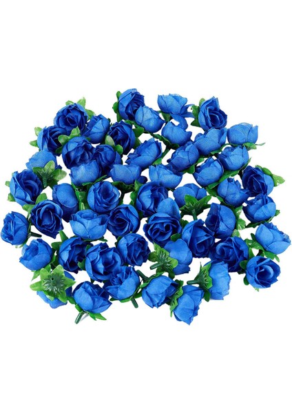 50 Adet Yapay Gül, 3 cm Boyunda, Düğün Dekorasyonu, Lacivert (Yurt Dışından)