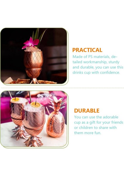 2 Paket Ananas Içecek Dakları, 450ML Gerilmiş Samanlı Bakır Ananas Tumbler, Hawaii Luau Parti Dakları (Yurt Dışından) modelleri