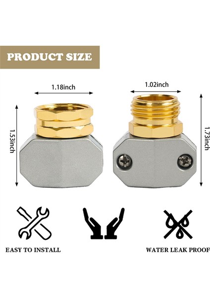 Bahçe Hortumu Tamir Takımı, Alüminyum Alaşımlı Bahçe Hortumu Ucu Tamircisi, 5/8in&3/4in Bahçe Hortumu Bağlantısına Uygun, 4 Hortum Rondelası ile (Yurt Dışından) modelleri
