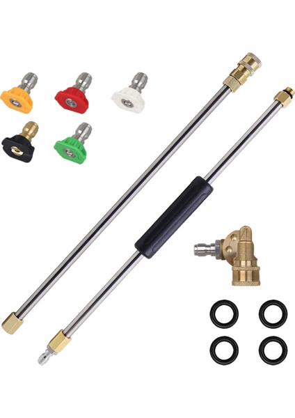 Basınçlı Yı Makinesi Uzatma Püskürtme Çubuğu, 5 Püskürtme Memesi Ucu 1 Döner Bağlayıcı, 4000 Psı Elektrikli Yı Makinesi Temizleyici Aksesuar Seti Oluk Temizleme Aracı (Yurt Dışından)