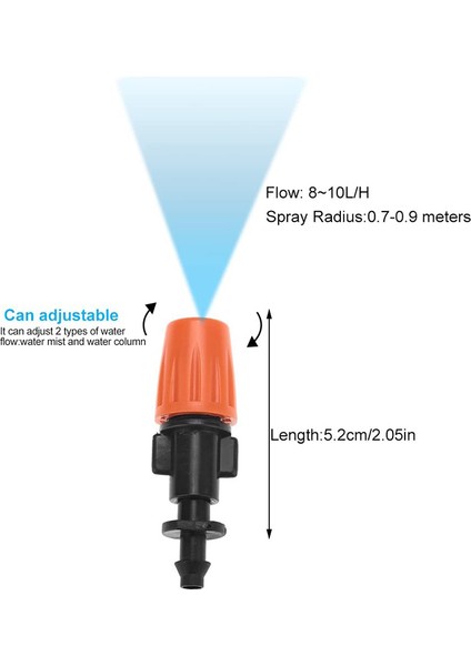50 Adet Damla Sulama Püskürtme Nozulu, Su Püskürtme Nozulu, 2 Modda Ayarlanabilir: Su Sisi ve Su Sütunu (Yurt Dışından) fiyatları