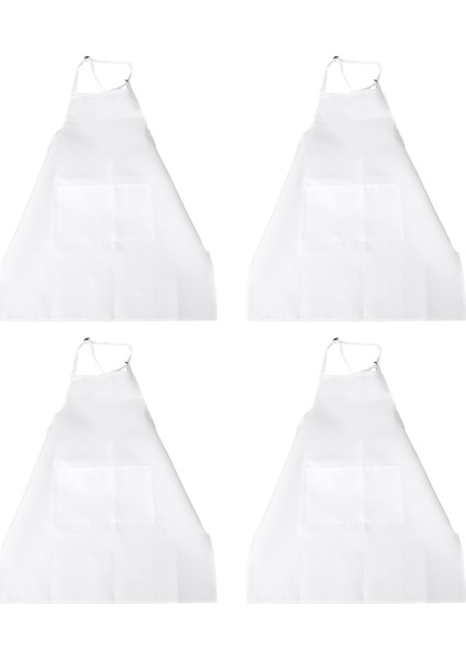 4 Paket 2 Cepli Ayarlanabilir Mutfak Pişirme Şef Önlüğü Kadınlar ve Erkekler Için Beyaz (Yurt Dışından)