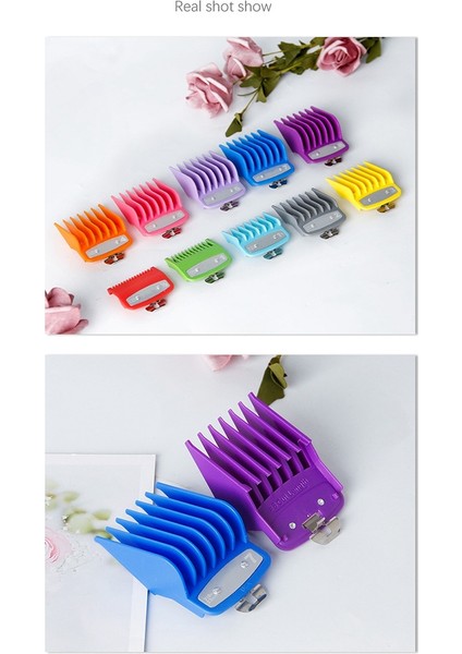 Wahl Clipper Için 10 Adet Clipper Koruyucuları, 1/16 Inçten 1 Inçe Kadar Metal Klipsli Renkli Saç Kesme Makinesi Kesme Kılavuzları (Yurt Dışından) fırsatları