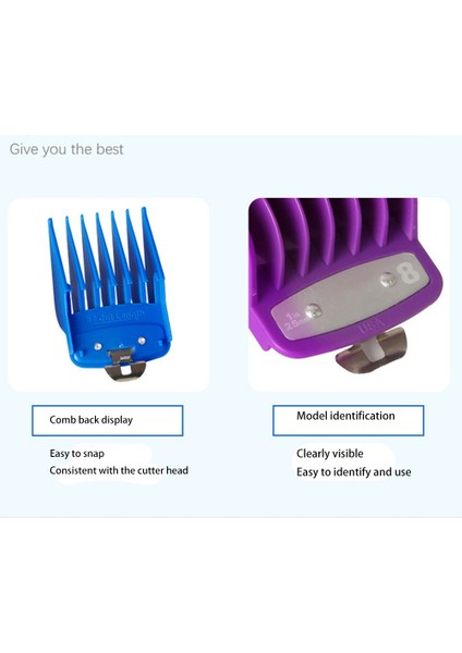 Wahl Clipper Için 10 Adet Clipper Koruyucuları, 1/16 Inçten 1 Inçe Kadar Metal Klipsli Renkli Saç Kesme Makinesi Kesme Kılavuzları (Yurt Dışından) indirimleri