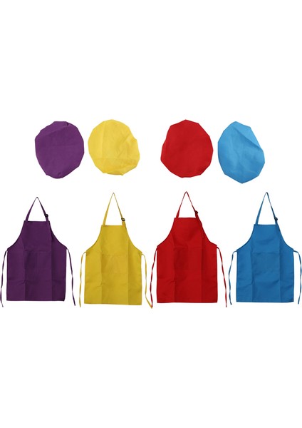 Parça Çocuk Önlüğü ve Şef Şapka Seti, Ayarlanabilir, 2 Cepli Mutfak Önlüğü (Yurt Dışından) modelleri