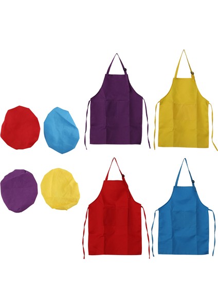 Parça Çocuk Önlüğü ve Şef Şapka Seti, Ayarlanabilir, 2 Cepli Mutfak Önlüğü (Yurt Dışından) fırsatları