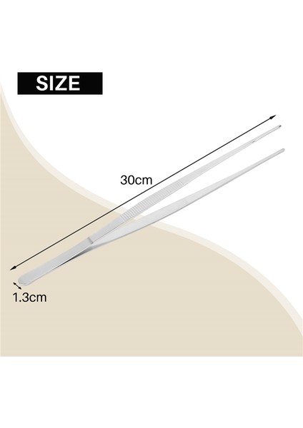 Adet Mutfak Cımbız Izgara Maşası Paslanmaz Çelik Uzun Şef Gıda Maşası Bekü Et Sığır Maşası Menlik Cımbız 30CM (Yurt Dışından)