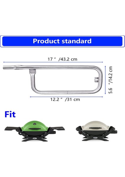 Paslanmaz Çelik Izgara Brülör Boruları 60040 Q100, Q120, Q1000, Q1200, 386002, 516002, 516001, 50060001 Parçaları Değiştirin (Yurt Dışından) fırsatları