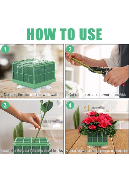 Kare Çiçek Köpük Blok Tutuculu Çiçek Köpük Kafesi, Yapay Çiçek Düzenlemeleri Için Çiçek Köpük Blokları 4 Adet (Yurt Dışından) modelleri