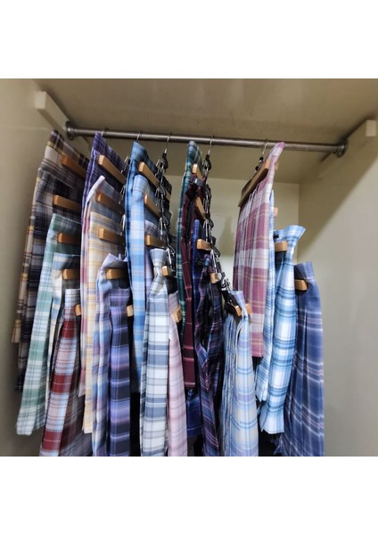 10 Adet Sınıf Ahşap Pantolon Askısı Klipsli Kaymaz Etek Askısı 360° Dönebilen Kancalı (Yurt Dışından) fırsatları