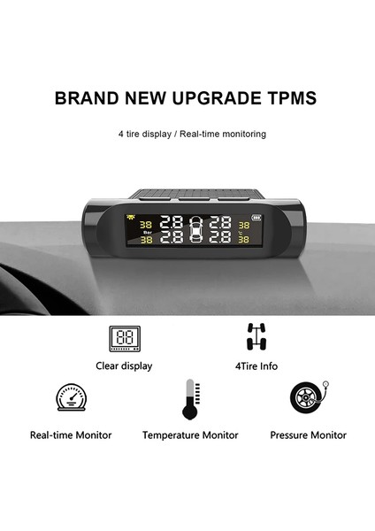 Araç Tpms Lastik Basıncı Izleme Sistemilastik Basıncı Akü Dijital LCD Ekran Oto Güvenlik Alarm Sistemleri (Yurt Dışından) modelleri