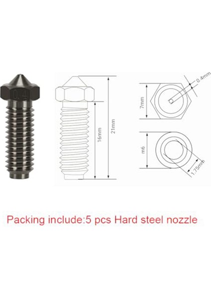 Paslanmaz Çelik Nozullar 0.4mm Diş Sertleştirilmiş Nozullar Yüksek Sıcaklık Sivri Aşınmaya Dayanıklı Nozul (Yurt Dışından) fiyatları