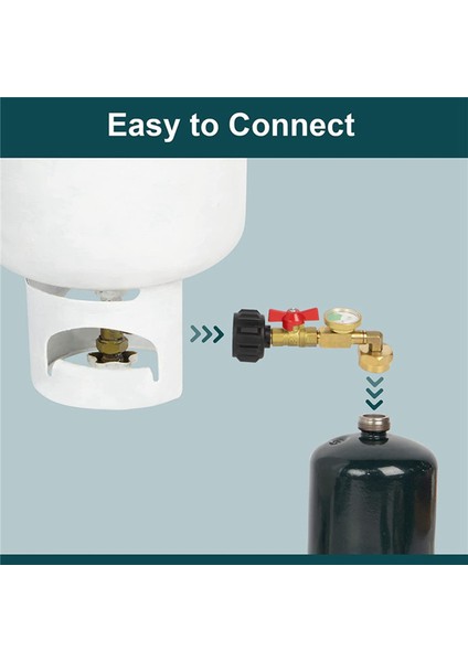 Valf ve Göstergeli Propan Dolum Adaptörü, 20 Lb Tanktan 1 Lb Şişeyi Doldurun, 90 Derece Dirsek Tasarımı, Kullanımı Kolay (Yurt Dışından) fiyatları