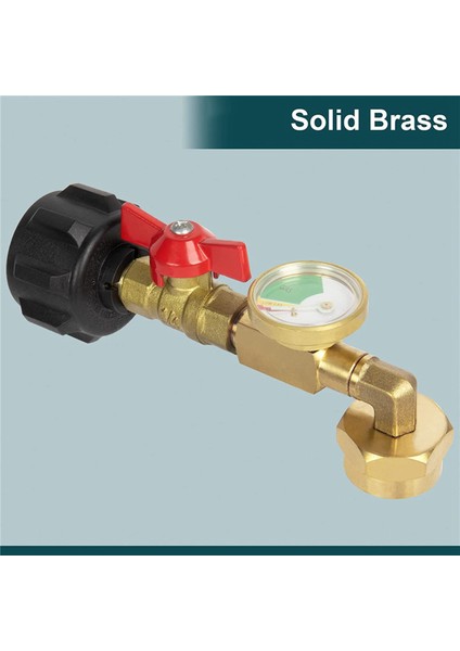 Valf ve Göstergeli Propan Dolum Adaptörü, 20 Lb Tanktan 1 Lb Şişeyi Doldurun, 90 Derece Dirsek Tasarımı, Kullanımı Kolay (Yurt Dışından) fırsatları