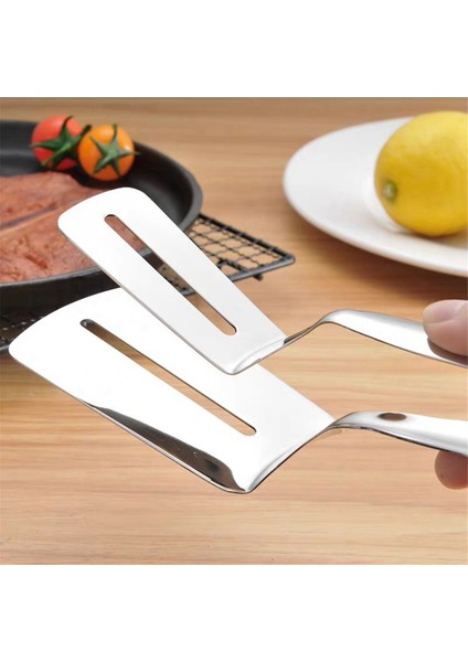 Paslanmaz Çelik Çift Taraflı Kürek Klipsi, Paslanmaz Çelik Spatula Mutfak Maşası, Izgara Kelepçesi Döndürülebilir Spatula Klipsi (Yurt Dışından) indirimleri