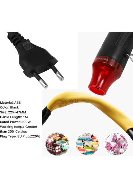 Ab Tak 220V 300W Dıy Mini Sıcak Hava Isı Tabancası Aracı Sarma Shrink Boru Kurutma Için (Yurt Dışından) fırsatları