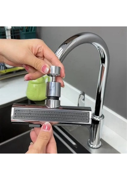 4'ü 1 Arada Çok Işlevli Mutfak Lavabo Şelale Musluğu, Sıçramaya Dayanıklı Banyo Havzası Musluk Musluğu Uzatma Adaptörü (Yurt Dışından) indirimleri