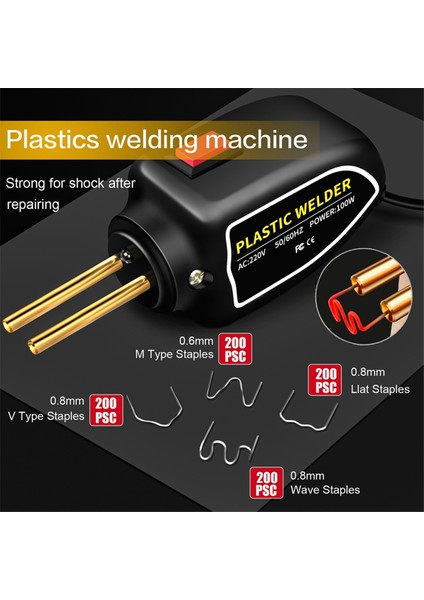 Plastik Kaynak Makinesi Tampon Tamir Takımı Kaynak Çantası ile Onarım Kaynak Aleti 200 Adet Kaynakçı Zımbaları Ab Fişi (Yurt Dışından) fırsatları