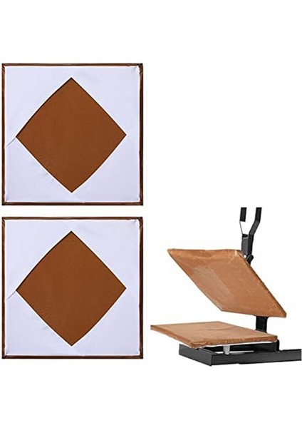 2 Adet Isı Pres Baskı Plakası Sarma Kapağı, Süblimasyon Isı Pres Makinesini Korumak Için Isıya Dayanıklı Koruyucu B Beyaz (Yurt Dışından)