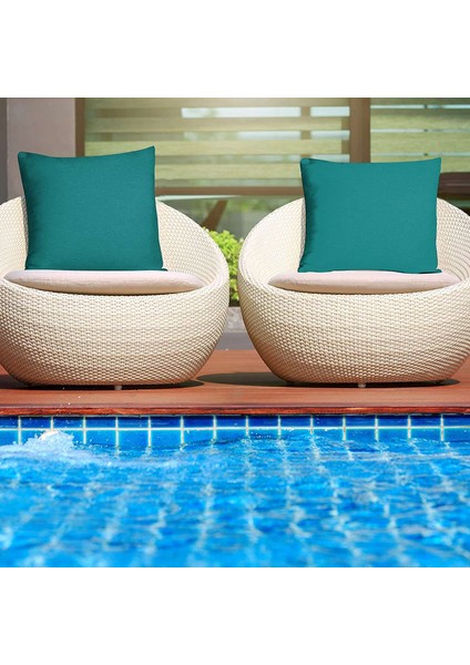 4'lü Paket Açık Su Geçirmez Kırlent Kapakları Dekoratif Bahçe Yastık Kılıfları Kare Yastık Kılıfı 18 x 18 Inç (Yurt Dışından) fırsatları