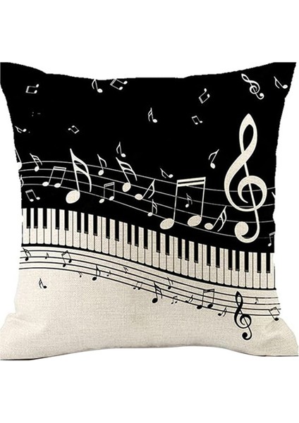 Müzik Notası Atmak Minder Örtüsü Atmak Yastık Örtüsü Yeni Yaşam Serisi Dekoratif Kırlent Kılıfı Çift Taraflı Tasarım, C (Yurt Dışından)