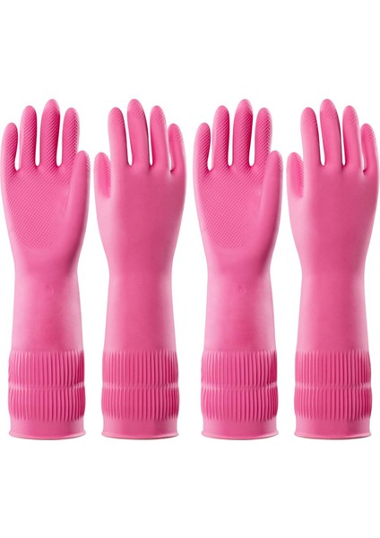 2 Çift Bulaşık Yı Temizleme Lastik Eldiveni, Yeniden Kullanılabilir Su Geçirmez Mutfak Eldiveni, Kaymaz, L (Yurt Dışından)