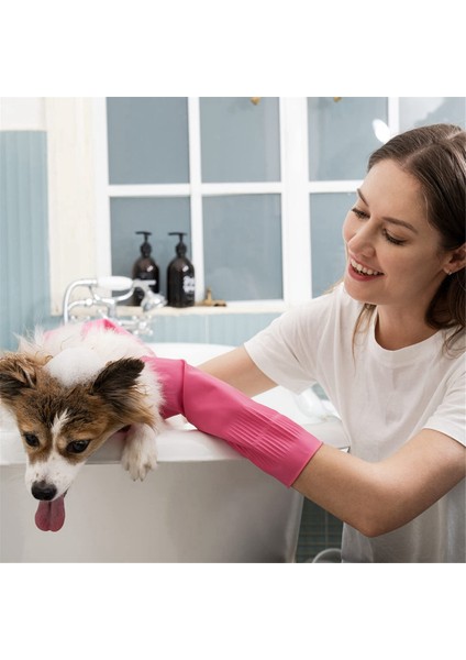 2 Çift Bulaşık Yı Temizleme Lastik Eldiveni, Yeniden Kullanılabilir Su Geçirmez Mutfak Eldiveni, Kaymaz, L (Yurt Dışından) indirimleri