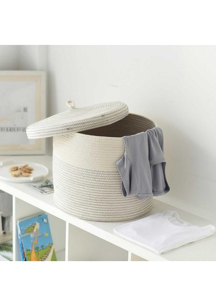 Pamuk Halat Dokuma Çamaşır Sepeti Kapaklı Çocuklar Peluş Oyuncaklar Depolama Organizatör Kirli Giysiler Sepeti Çeşitli Eşyalar Depolama Varil (Yurt Dışından) fiyatları