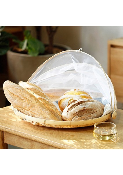 El Dokuma Gıda Çadır Sepeti Tepsi Meyve Sebze Ekmek Depolama Sepeti Basit Atmosfer Açık Piknik Örgü Net Kapak (Yurt Dışından) modelleri