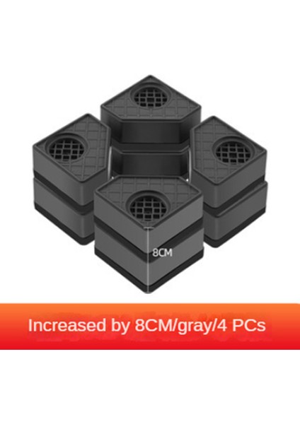 4 Adet Çamaşır Makinesi Boy Uzatma Pedleri Anti Pedleri Sessiz Patinaj Yükseltici Mat Buzdolabı Kurutma Makinesi Destek Standı 8cm (Yurt Dışından) fiyatları