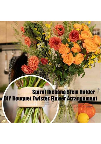 Adet Spiral Ikebana Sap Tutucu, Vazo Için Yeniden Kullanılabilir Çiçek Izgarası, Spiral Kendin Yap Buket Twister Çiçek Düzenleme Tutucu, B (Yurt Dışından)