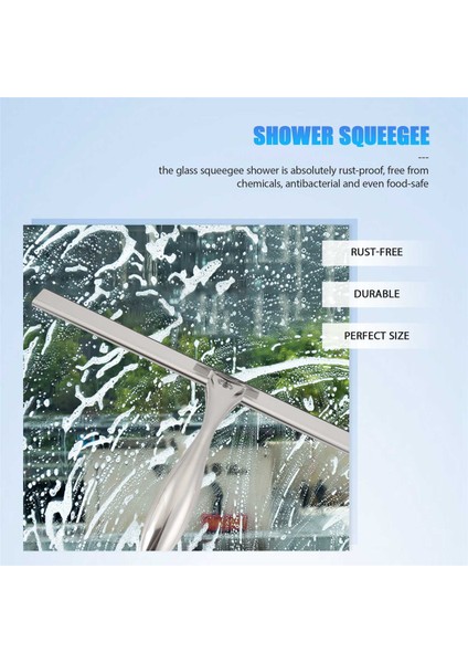 Ekstra Geniş 30,5 cm Duş Sileceği Paslanmaz Çelik, Silikon Dudaklı - Vantuz Tutuculu Duş Sileceği (Yurt Dışından) modelleri