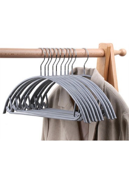 Gümüş Omuz Darbesi Olmayan Kaymayan Askı, Kazak Askısı, Tişört Askısı Pantolon Askısı ile Takım Elbise Askısı 10'lu Paket (Yurt Dışından) fırsatları