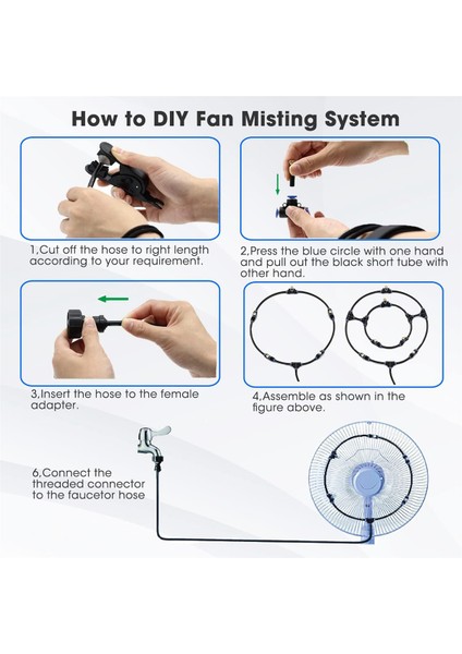 Dış Mekan Sisleme Soğutma Sistemi 33FT(10M), Dıy Misting Hattı, 12 Adet Pirinç Nozul (3/4inç), Bahçe Sera Trambolin (Yurt Dışından) indirimleri