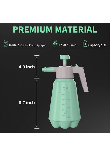 Pompa Püskürtücü 1/2 Galon, Çok Işlevli Nozullu Basınçlı Su Püskürtme Şişesi, Bitkiler ve Diğer Temizlik Çözümleri Için (Yurt Dışından) fırsatları