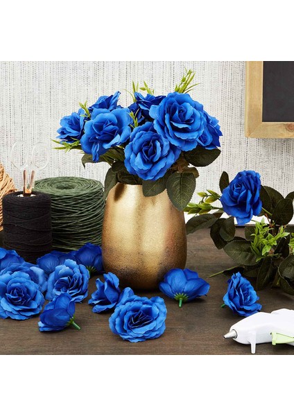 Yapay Çiçekler Ipek Gül Çiçek Başları, Şapka Elbise Albümü Dekorasyonu Için 50 Adet, Düğün Dekorasyonu (Koyu Mavi) (Yurt Dışından) fırsatları