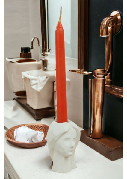 Şamdan Mumluk Dekoratif Mumluk Beyaz Renk Tealight Mumluk Model 11