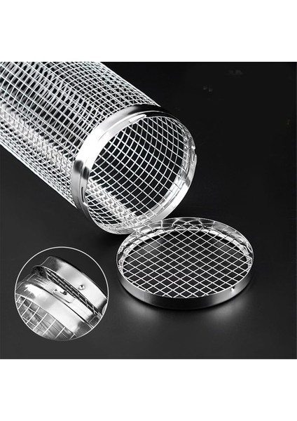 Tekerlekli Izgara Sepeti, Açık Hava Izgara Sebzeleri Için Izgara Ağları, Bekü Paslanmaz Çelik Tel Örgü Silindiri (Büyük + Küçük) (Yurt Dışından) modelleri