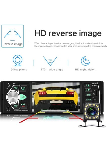 Araba Radyo 1 Din Stereo Mp5 Çalar Bluetooth Fm USB Autoradio 4.1 Inç Destek Dikiz Mirrolink Direksiyon Kontrolü (Yurt Dışından) fiyatları