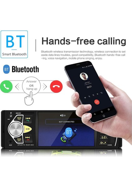 Araba Radyo 1 Din Stereo Mp5 Çalar Bluetooth Fm USB Autoradio 4.1 Inç Destek Dikiz Mirrolink Direksiyon Kontrolü (Yurt Dışından) modelleri
