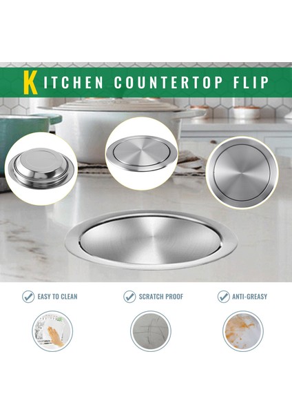 Paslanmaz Çelik Çöp Flap Kapaklı Çöp Kutusu Kapağı Gömme Dahili Denge Salıncak Flap Çöp Kapağı Mutfak Tezgah Üstü C (Yurt Dışından) indirimleri