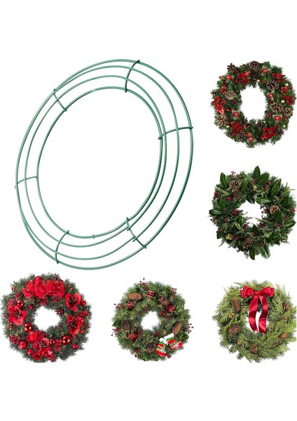 14 Inç Tel Çelenk Çerçeve Metal Yuvarlak Çelenk Formu Yapımı Yüzükler Yeşil Noel Partisi Ev Dekorasyon Için Dıy 2'li Paket (Yurt Dışından) fiyatları