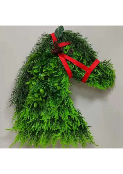 Ön Kapı Için At Çelenkleri Güzel Noel At Kafası Noel Eğitimi At Kafası Çelenk, Yapay Çelenkler (Yurt Dışından)