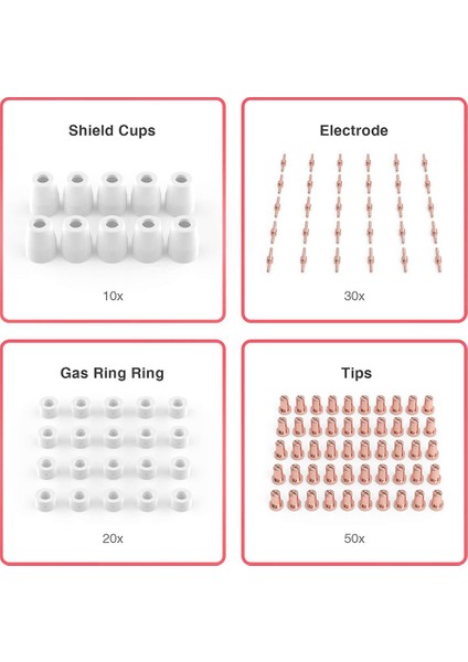 110 Adet Plazma Kesim Sarf Malzemeleri Plazma Kesici Torch PT31 LG40 ile Fit Cut 40 50 (Yurt Dışından) fiyatları