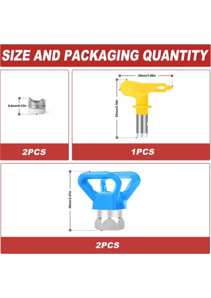 Adet Havasız Boya Nozulları Seti, Geri Dönüşümlü Püskürtme Uçları Havasız Boya Püskürtme Memesi Ipuçları Havasız Püskürtme Püskürtme Makinesi (Yurt Dışından) modelleri