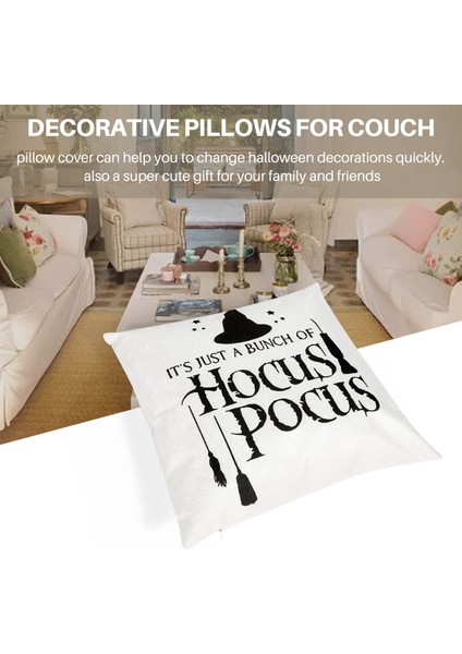 Cadılar Bayramı Dekor Yastık Kılıfları 18X18 4'lü Set Dekorasyon Çiftlik Evi Açık Hava Sonbahar Yastıkları Dekoratif Atma Yastık Kılıfı (Yurt Dışından) fırsatları
