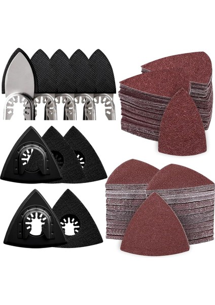 260PCS Salınım Alet Zımparalama Padleri Kiti, Üçgen Zımparalama Pedleri ve Parmak Zımparalama Pedi, 250 Pcs Çok Alçlı Zımpara Kağıdı Seti (Yurt Dışından)