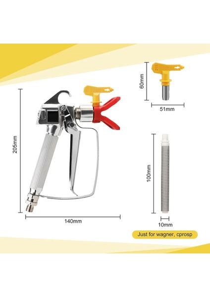 Havasız Boya Püskürtme Makinesi, 4 Döner Bağlantı Parçası 211,515,517,621 ve 4 Filtre ile Yüksek Basınç 3600 Psı (Yurt Dışından) modelleri