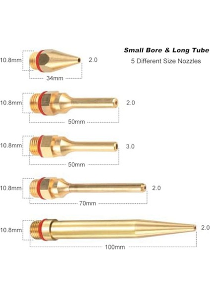 5 Adet Tutkal Tabancasıbakır Nozul Ipuçları O-Ring Ile, Delik Uzun Tüp Nozulları Konu Sıcak Meltingglue Için Değiştirilebilir Nozul Seti (Yurt Dışından) fiyatları