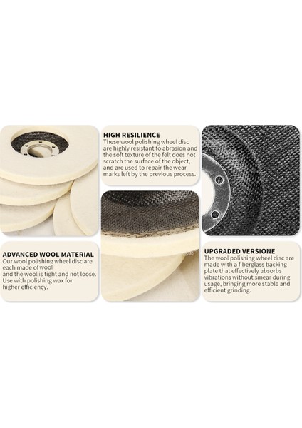 5 Adet Parlak Yün Parlatma Tekerleği Disk Çardak, Açılı Taşlama Için (Yurt Dışından) fırsatları